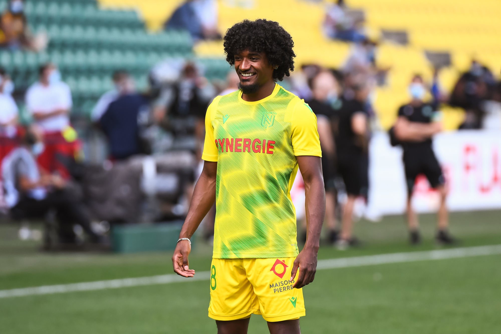 Samuel MOUTOUSSAMY of Nantes warms up before the French Ligue 1 Soccer match between FC Nantes and AS Saint-Etienne at Stade de la Beaujoire on September 20, 2020 in Nantes, France. (Photo by Baptiste Fernandez/Icon Sport) - Samuel MOUTOUSSAMY - Stade de La Beaujoire - Louis Fonteneau - Nantes (France)