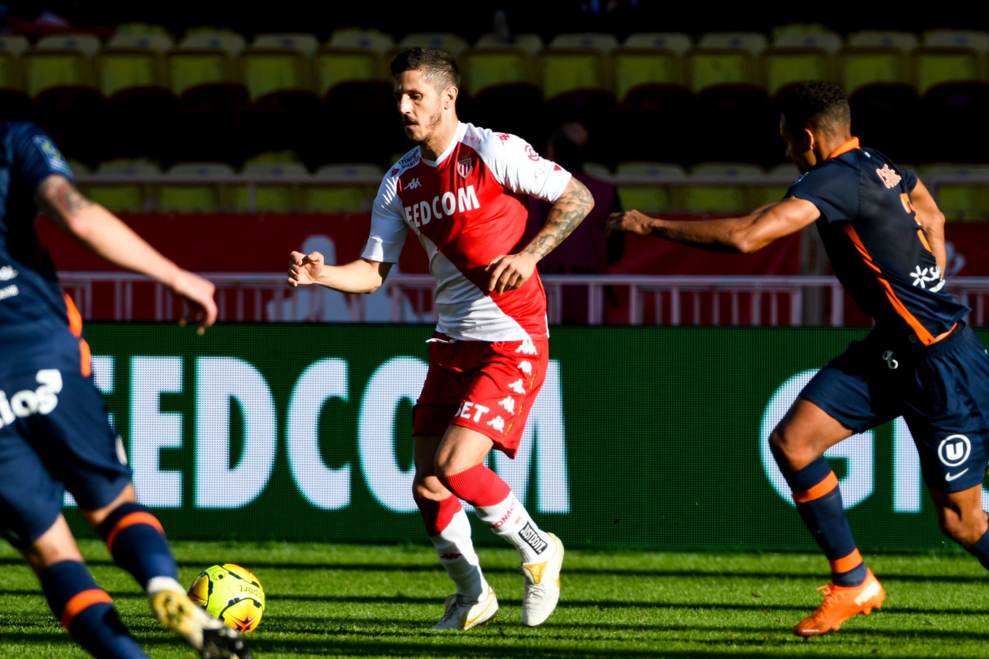 Stevan JOVETIC of Monaco during the Ligue 1 match between AS Monaco and Montpellier HSC at Stade Louis II on October 18, 2020 in Monaco, Monaco. (Photo by Pascal Della Zuana/Icon Sport) - Stevan JOVETIC - Stade Louis II - Monaco (Monaco)
