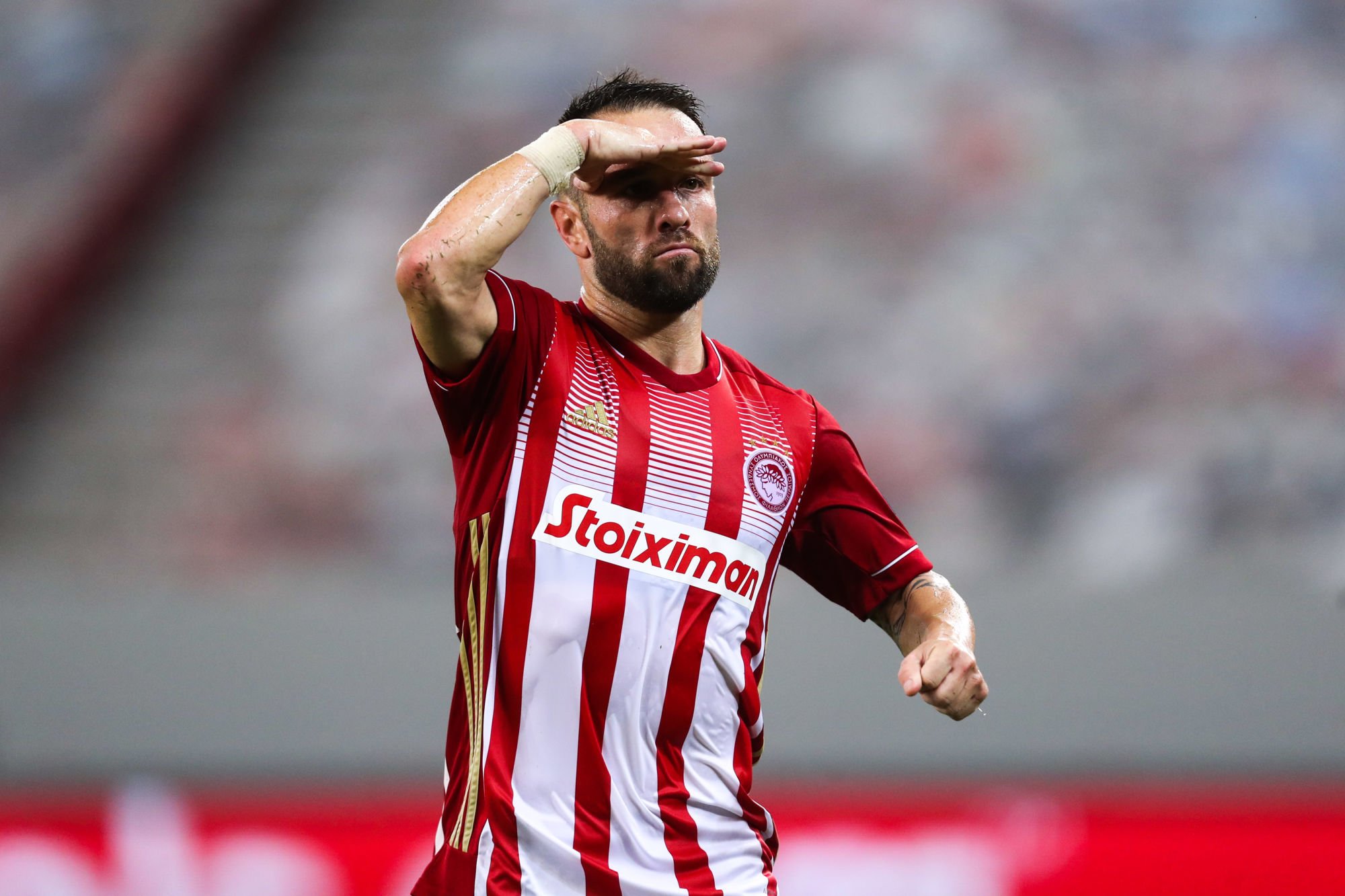 Mathieu Valbuena during the start of the UEFA Champions League match between Olympiacos and Omonia Nicosia at Karaiskakis Stadium, Piraeus.

Photo by Icon Sport - Mathieu VALBUENA - Georgios Karaiskakis - Pirée (Grece)