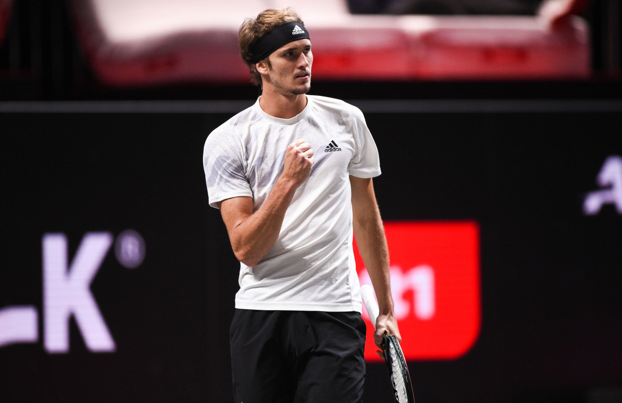 23 October 2020, North Rhine-Westphalia, Cologne: Tennis: ATP Tour - Cologne Championships (ATP), singles, men, quarter-finals, Zverev (Germany) - Mannarino (France). Alexander Zverev clenches his fist after winning a point. Photo: Jonas Güttler/dpa 
By Icon Sport - Cologne (Allemagne)