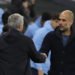Tottenham Hotspur manager Jose Mourinho greets Manchester City manager Pep Guardiola after the final whistle during the Premier League match at the Tottenham Hotspur Stadium, London. 
By Icon Sport - Tottenham Hotspur  - Londres (Angleterre)