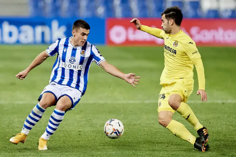 Ander Barrenetxea (Real Sociedad) face à Manu Trigueros (Villarreal)