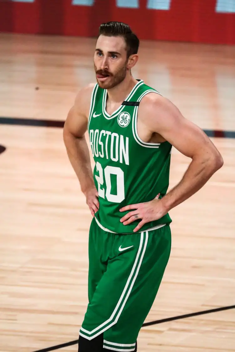 Sep 19, 2020; Lake Buena Vista, Florida, USA; Boston Celtics forward Gordon Hayward (20) reacts during the first half of game three of the Eastern Conference Finals of the 2020 NBA Playoffs against the Miami Heat at ESPN Wide World of Sports Complex. Mandatory Credit: Kim Klement-USA TODAY Sports/Sipa USA 
Photo by Icon Sport - Gordon HAYWARD - ESPN World Wide of Sports Complex - Orlando (Etats Unis)