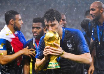 Benjamin Pavard of France celebrates the victory during the FIFA World Cup 2018 Final match between France and Croatia  at the Luzhniki Stadium, Moscow on July 15 2018.
Photo : Pixsell / Icon Sport