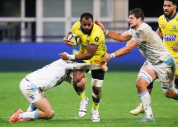 Peceli YATO of Clermont and Yvan REILHAC of Montpellier during the Top 14 match between Clermont and Montpellier at Parc des Sports Marcel Michelin on December 4, 2020 in Clermont-Ferrand, France. (Photo by Romain Biard/Icon Sport) - Peceli YATO - Yvan REILHAC - Stade Marcel Michelin - Clermont Ferrand (France)