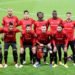 Rennes starting lineup: back row L-R Steven NZONZI of Rennes, Nayef AGUERD of Rennes, Eduardo CAMAVINGA of Rennes, Serhou GUIRASSY of Rennes, Damien DA SILVA of Rennes and Alfred GOMIS of Rennes, front row L-R Hamari TRAORE of Rennes, Dalbert Henrique CHAGAS ESTAVAO of Rennes, Martin TERRIER of Rennes, Benjamin BOURIGEAUD of Rennes and Romain DEL CASTILLO of Rennes  before the UEFA Champions League soccer match between Rennes and Krasnodar at Roazhon Park on October 20, 2020 in Rennes, France. (Photo by POOL/Icon Sport) - Martin TERRIER - DALBERT - Serhou GUIRASSY - Alfred GOMIS - Benjamin BOURIGEAUD - Hamari TRAORE - Romain DEL CASTILLO - Damien DA SILVA - Eduardo CAMAVINGA - Nayef AGUERD - Steven NZONZI - Roazhon Park - Rennes (France)
