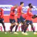 Jonathan DAVID of Lille celebrates a goal with his team mates during the Ligue 1 match between Lille OSC and AS Monaco at Stade Pierre Mauroy on December 6, 2020 in Lille, France. (Photo by Anthony Dibon/Icon Sport) - Jonathan DAVID - Stade Pierre Mauroy - Lille (France)
