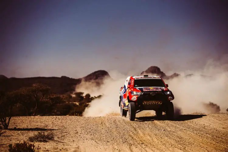 Nasser Al-Attiyah (QAT) for Toyota Gazoo Racing Team races during stage 1 of Rally Dakar 2021 from Jeddah to Bisha, Saudi Arabia on January 3, 2021. // Flavien Duhamel/Red Bull Content Pool // SI202101030022 // Usage for editorial use only // 

Photo by Icon Sport