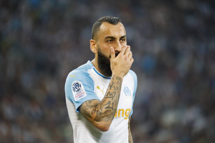 Kostas Mitroglou of Marseille during the French Ligue 1 match between Marseille and Guingamp at Stade Velodrome on September 16, 2018 in Marseille, France. (Photo by Wallis / Icon Sport)