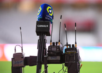 Illustration picture of a microphone from Canal + ahead of the French Ligue 1 Uber Eats soccer match between Lille OSC and Paris Saint-Germain at Stade Pierre Mauroy on December 20, 2020 in Lille, France. (Photo by Baptiste Fernandez/Icon Sport) - --- - Stade Pierre Mauroy - Lille (France)