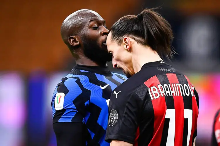 Zlatan Ibrahimovic of Milan and Romelu Lukaku of Inter