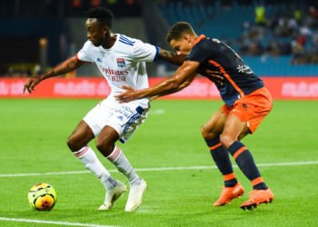 Tino KADEWERE of Lyon and Daniel CONGRE of Montpellier  during the Ligue 1 match between Montpellier and Lyon at Stade de la Mosson on September 15, 2020 in Montpellier, France. (Photo by Alexandre Dimou/Icon Sport) - Daniel CONGRE - Tino KADEWERE - Stade de la Mosson - Montpellier (France)