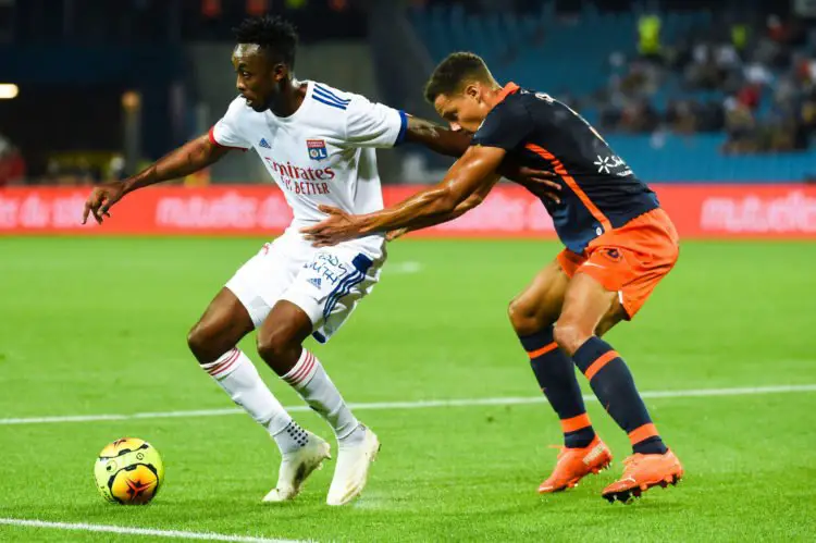 Tino KADEWERE of Lyon and Daniel CONGRE of Montpellier  during the Ligue 1 match between Montpellier and Lyon at Stade de la Mosson on September 15, 2020 in Montpellier, France. (Photo by Alexandre Dimou/Icon Sport) - Daniel CONGRE - Tino KADEWERE - Stade de la Mosson - Montpellier (France)