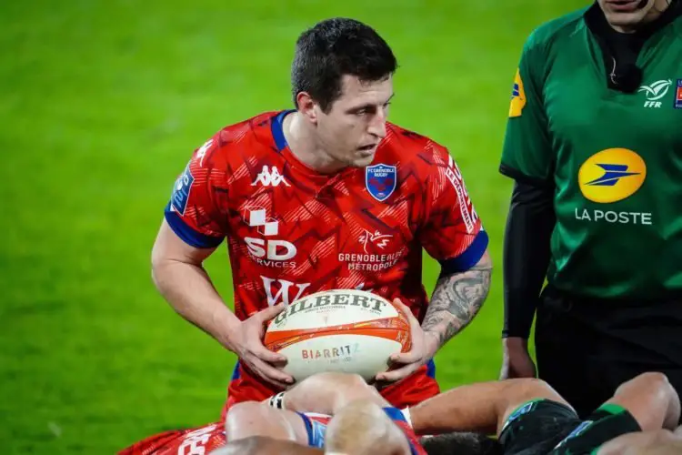 Jeremy VALENCOT of FC Grenoble Rugby during the Pro D2 match between Biarritz and Grenoble on February 26, 2021 in Biarritz, France. (Photo by SPierre Costabadie/Icon Sport) - Jeremy VALENCOT - Parc des Sports d'Aguilera - Biarritz (France)