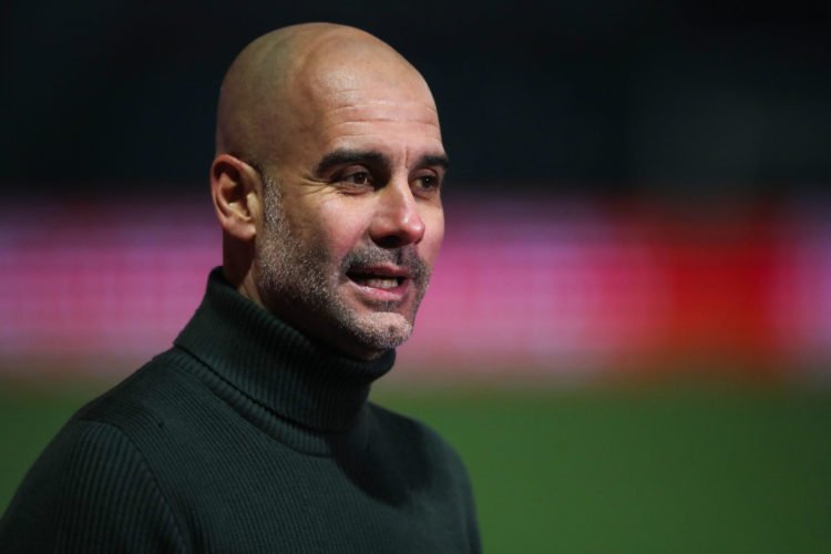 Manchester City manager Pep Guardiola speaks to the media after the Emirates FA Cup fourth round match at the Jonny-Rocks Stadium, Cheltenham. Picture date: Saturday January 23, 2021. 


Photo by Icon Sport - Pep GUARDIOLA