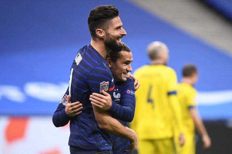 Olivier GIROUD et Antoine GRIEZMANN of (Photo by Anthony Dibon/Icon Sport)