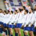 Team of France line up during National Anthem during the RBS Six Nations match between France and Wales on March 20, 2021 in Paris, France. (Photo by Anthony Dibon/Icon Sport) - --- - Stade de France - Paris (France)