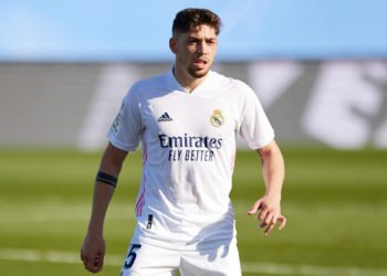 Federico Fede Valverde of Real Madrid during the La Liga match between Real Madrid and Elche CF played at Afredo Di Stefano Stadium on March 13, 2021 in Madrid, Spain. (Photo by Ruben Albarran / Pressinphoto / Icon Sport) - Stade Santiago-Bernabeu - Madrid (Espagne)