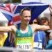 Jared Tallent of Australia celebrates after the Men's 50km race walk in during Athletics on Olympic Games 2016 in Rio  at Olympic Stadium on August 19, 2016 in Rio de Janeiro, Brazil. (Photo by Nolwen
