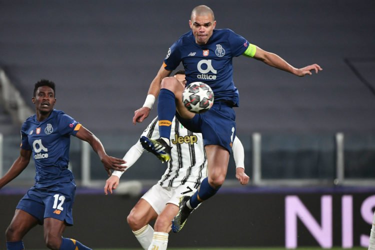 Pepe of FC Porto in action during the Champions League