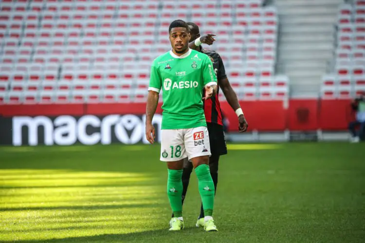 Arnaud NORDIN of Saint Etienne during the Ligue 1 match between OGC Nice and AS Saint-Etienne at Allianz Rivera stadium on January 31, 2021 in Nice, France. (Photo by Agence Nice Presse/Icon Sport) - Arnaud NORDIN - Allianz Riviera - Nice (France)