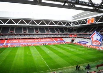 General view during the Ligue 1 match between Lille OSC and Nimes Olympique at Stade Pierre Mauroy on March 21, 2021 in Lille, France. (Photo by Matthieu Mirville/Icon Sport) - --- - Stade Pierre Mauroy - Lille (France)