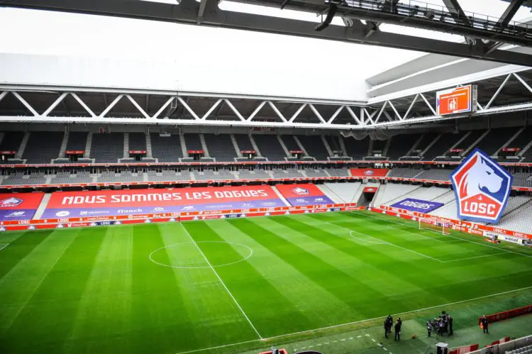 General view during the Ligue 1 match between Lille OSC and Nimes Olympique at Stade Pierre Mauroy on March 21, 2021 in Lille, France. (Photo by Matthieu Mirville/Icon Sport) - --- - Stade Pierre Mauroy - Lille (France)