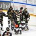 The team of Rouen celebrate the victory during the Ligue Magnus match between Rouen and Bordeaux on March 18, 2021 in Rouen, France. (Photo by Matthieu Mirville/Icon Sport) - --- - Rouen (France)