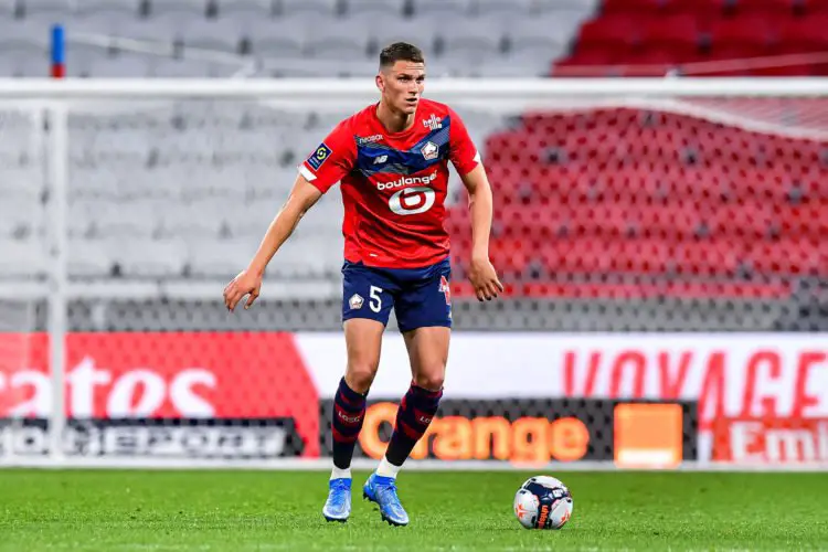 Sven BOTMAN of Lille during the Ligue 1 match between Olympique Lyon and Lille OSC at Groupama Stadium on April 25, 2021 in Lyon, France. (Photo by Baptiste Fernandez/Icon Sport) - Sven BOTMAN - Groupama Stadium - Lyon (France)