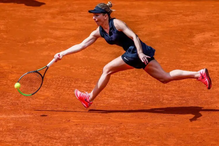 Simona Halep of Romania during her match against Chinese tennis player Zheng Saisai during their Mutua Madrid Open tennis tournament's game at Caja Magica tennis complex in Madrid, Spain, 02 May 2021. Efe/ABACAPRESS.COM//JUANJO MARTIN 
By Icon Sport - Zheng SAISAI - Madrid (Espagne)