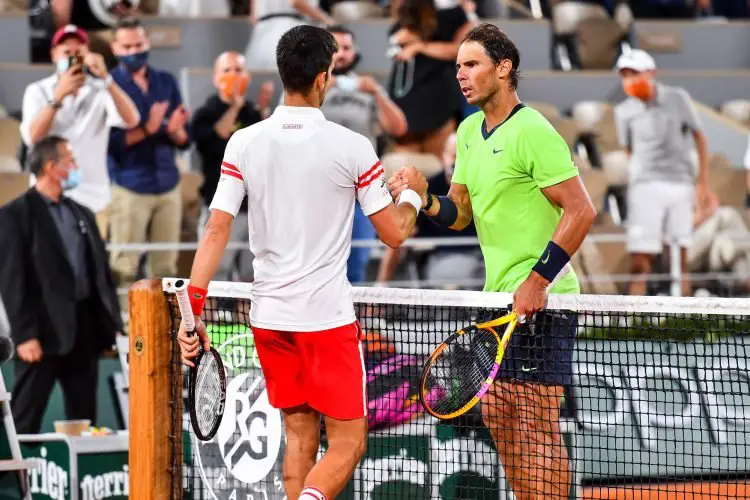 Novak Djokovic et Rafael Nadal (Photo by Baptiste Fernandez/Icon Sport)