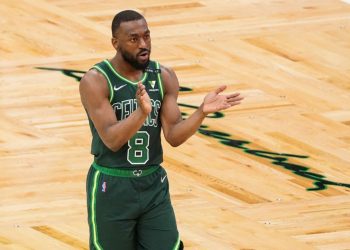 May 11, 2021; Boston, Massachusetts, USA; Boston Celtics guard Kemba Walker (8) reacts after his three point basket against the Miami Heat in the second quarter at TD Garden. Mandatory Credit: David Butler II-USA TODAY Sports/Sipa USA 


Photo by Icon Sport - TD Garden - Boston (Etats Unis)