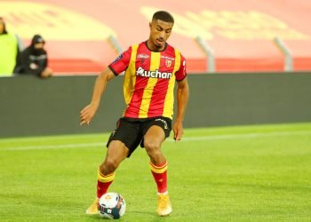 Lo•c BADE of LENS during the Ligue 1 match between RC Lens and AS Monaco at Stade Bollaert-Delelis on May 23, 2021 in Lens, France. (Photo by Valentin Desbriel/Icon Sport) - Loic BADE - Stade Bollaert-Delelis - Lens (France)