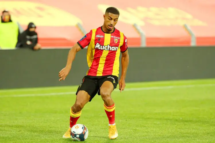 Lo•c BADE of LENS during the Ligue 1 match between RC Lens and AS Monaco at Stade Bollaert-Delelis on May 23, 2021 in Lens, France. (Photo by Valentin Desbriel/Icon Sport) - Loic BADE - Stade Bollaert-Delelis - Lens (France)