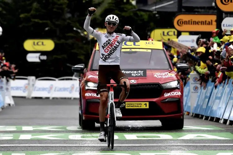Ben O'Connor arrivée étape 9 Tour de France