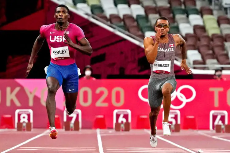 Andre de Grasse et Fred Kerley 100 m JO 2020