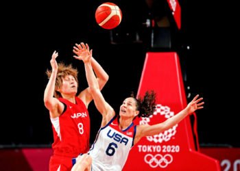 Sue Bird (Etats-Unis) et  Maki Takada (Japon)  Credit: Kareem Elgazzar/USA TODAY Sports/Sipa USA/Icon Sport