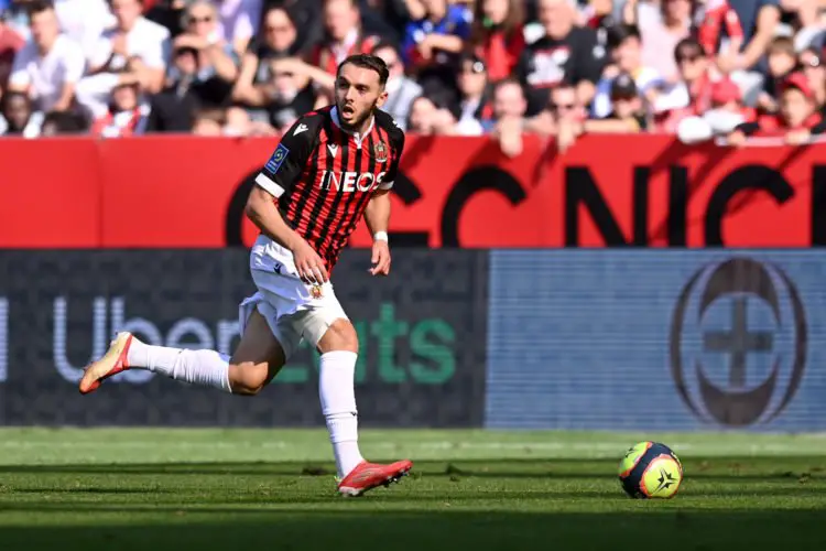 11 Amine GOUIRI (ogcn) during the Ligue 1 Uber Eats match between Nice and Lyon at Allianz Riviera on October 24, 2021 in Nice, France. (Photo by Alexandre Dimou/FEP/Icon Sport) - Amine GOUIRI - Allianz Riviera - Nice (France)