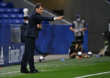 Rudi GARCIA head coach of Lyon  during the Ligue 1 match between Lyon and OGC Nice at Groupama Stadium on May 23, 2021 in Lyon, France. (Photo by Alexandre Dimou/Icon Sport) - Rudi GARCIA - Groupama Stadium - Lyon (France)