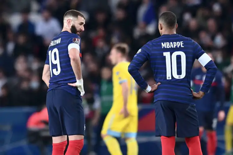 Karim Benzema et Kylian Mbappé (Photo by Philippe Lecoeur/FEP/Icon Sport)