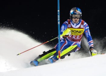 Clément Noël vianqueur de la première manche du slalom de Madonna. Gepa / Icon Sport