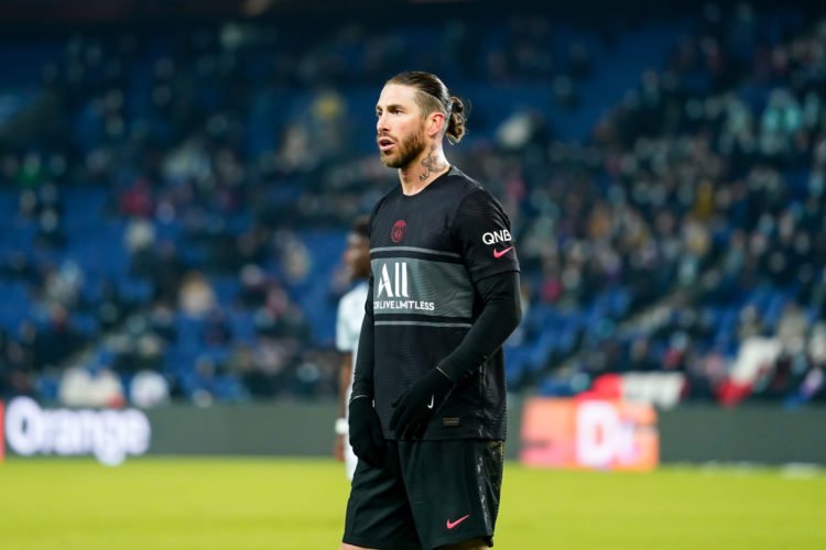 Sergio RAMOS of Paris Saint Germain (PSG) during the Ligue 1 Uber Eats game between Paris and Reims on January 23, 2022 in Paris, France. (Photo by Hugo Pfeiffer/Icon Sport)