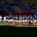 L'équipe de France de Rugby à XIII lors d'un match amical face à l'Angleterre, le 23 octobre 2021