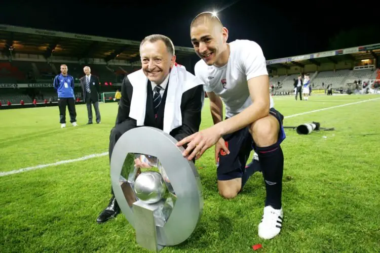 Jean Michel AULAS et Karim Benzema. Photo Icon Sport