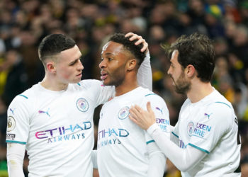 Raheem Sterling félicité par ses coéquipiers de Manchester City