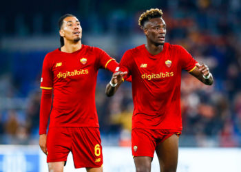 17.03.2022: Tammy Abraham (AS Roma) et Chris Smalling (AS Roma)  (Photo by Matteo Ciambelli/DeFodi Images) - Photo by Icon sport