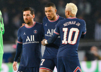 Lionel Messi, Kylian Mbappe et Neymar Jr -Photo Laurent Zabulon/ABACAPRESS.COM - Photo by Icon sport