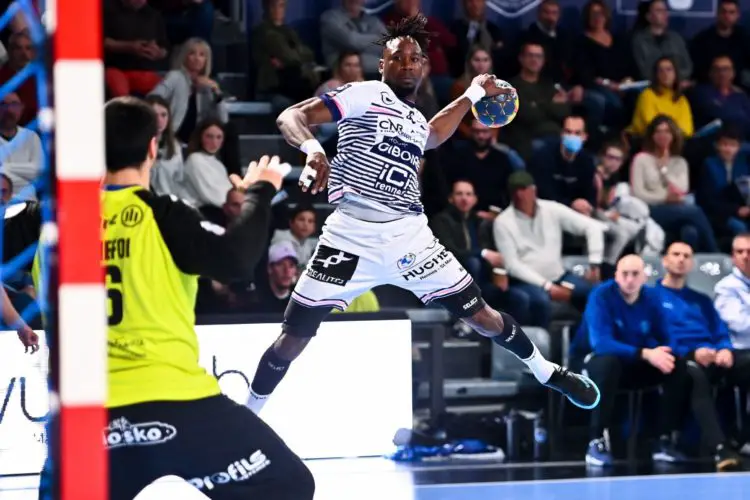 Theophile CAUSSE of Cesson during the Liqui Moly Starligue match between Montpellier and Rennes on March 13, 2022 in Montpellier, France. (Photo by Alexandre Dimou/Icon Sport)
