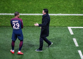 Kylian Mbappe PSG Unai Emery 2018 à Paris.(Photo by Anthony Dibon/Icon Sport)