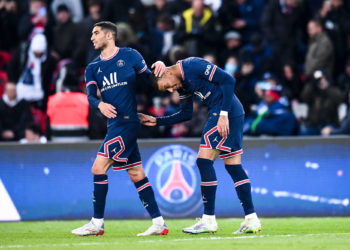 Kylian MBAPPE et Achraf HAKIMI (psg). (Photo by Philippe Lecoeur/FEP/Icon Sport)